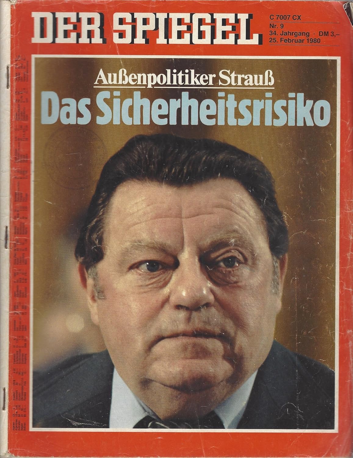 Amazon.com: Der Spiegl 25. Februar 1980: Aussenpolitiker Strauss, Das ...